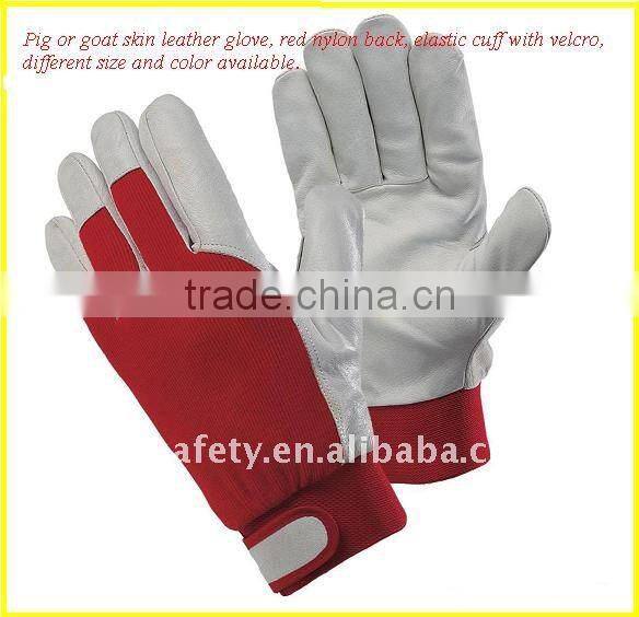 Green pig leather gloves with ce certificateZM350-H