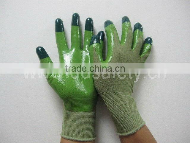 DDSAFETY 2017 Knitted Nylon Gloves Nitrile Coated Safety Working Gloves