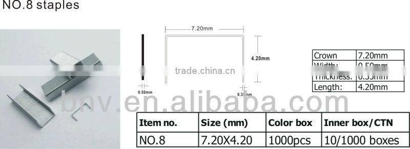 Office quality mini coppered staples 64