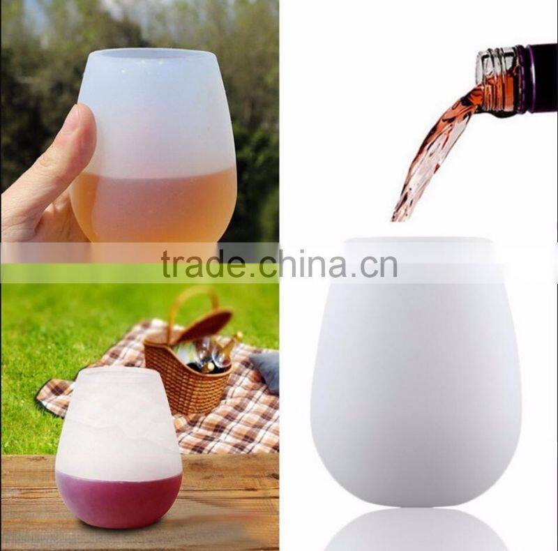 Silicone Wine Glasses Foldable Silicone Beer Cups Stemless Beer Whiskey Cup