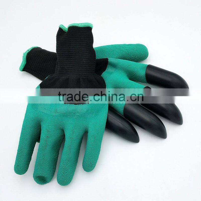 Garden Gloves for Digging & Planting with 4 ABS Plastic Claws Gardening Gloves