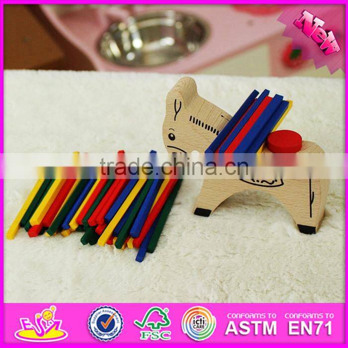 2016 new design baby wooden donkey toy, top fashion kids wooden donkey toy, educational children wooden donkey toy W01B028