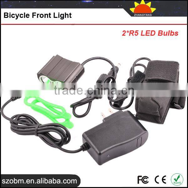Wholesale Aluminum alloy 2* R5 LED 4 Mode with 4*18650 Battery Pack 500 Lumens Bicycle Front Light