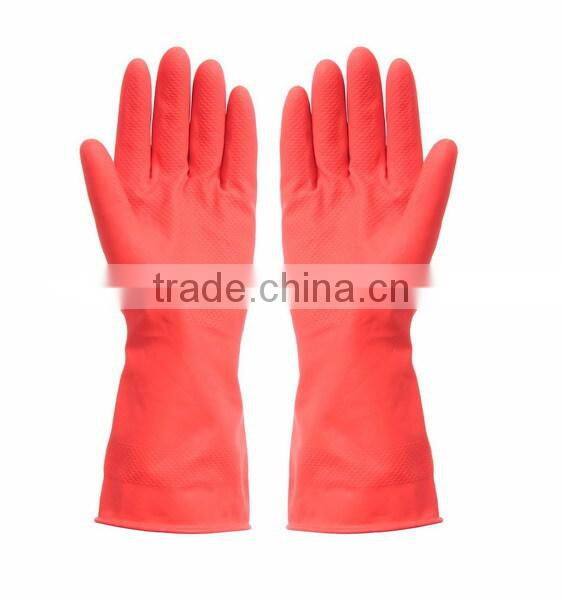 Red Natural Latex Gloves Home Furnishing Dish Washing