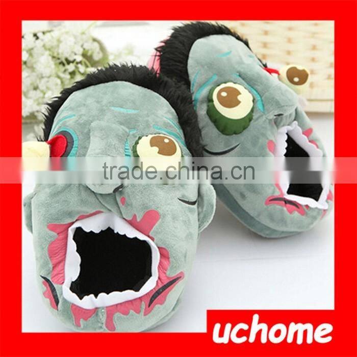 UCHOME Funny zombie plush slipper soft stuffed zombie winter slippler halloween holiday gift