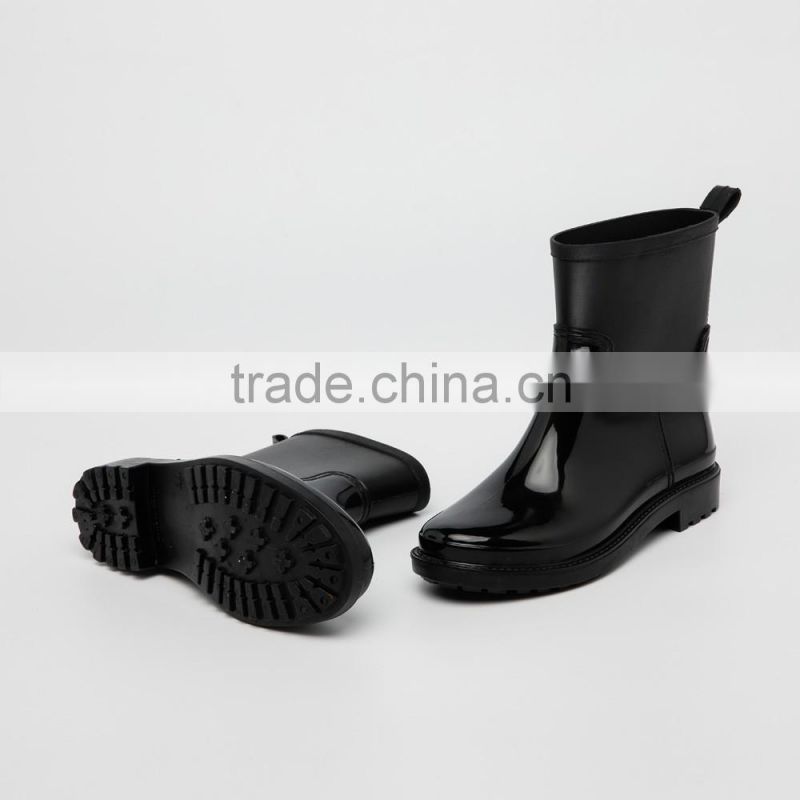 outdoor garden farm weeding use fashion waterproof antislip mid tube pure solid color soft PVC gum boots rain waterproof shoes