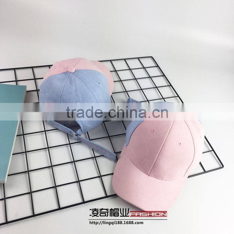 New Style Double Color Assembling Baseball Dad Cap With Flat embroidery