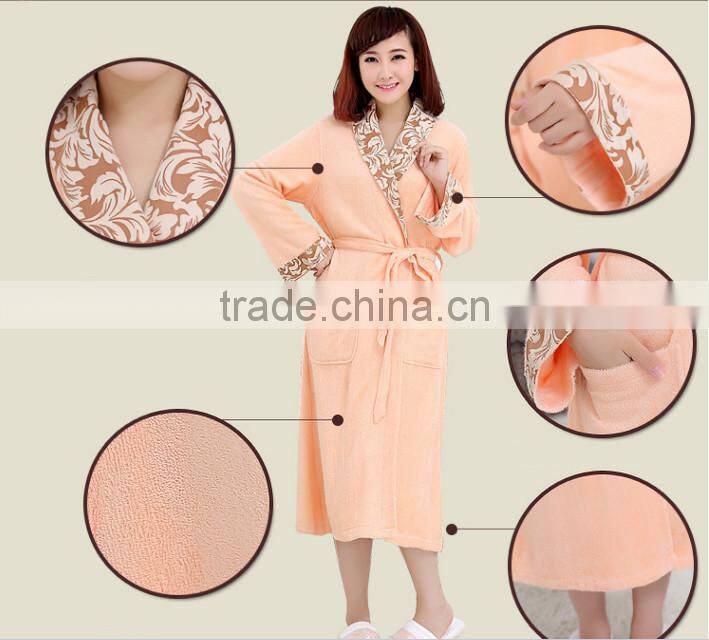 Ladies bathrobe in Orange color beautiful warehouse in stock
