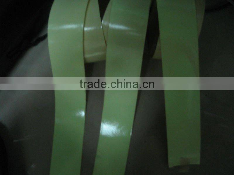 glow green light photo-luminescent film in the darkness