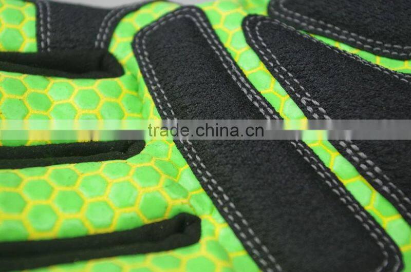 CE EN388 4131 High Visibility Smart Phone Sensitive Gloves Impact Gloves Anti slip Safety Drilling Shock Absorption Work Gloves