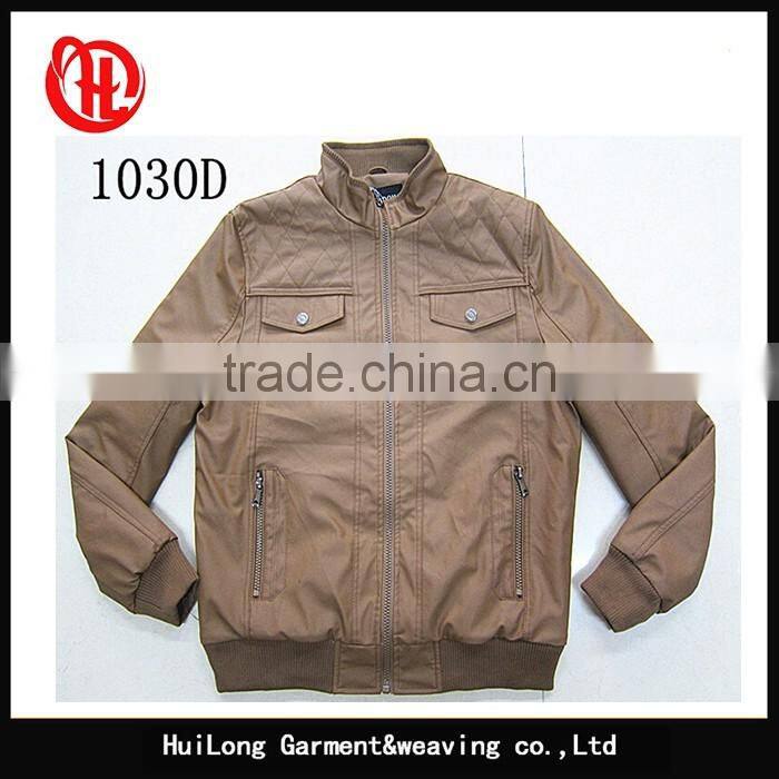 Simple design Stock mens pu leather coat jacket