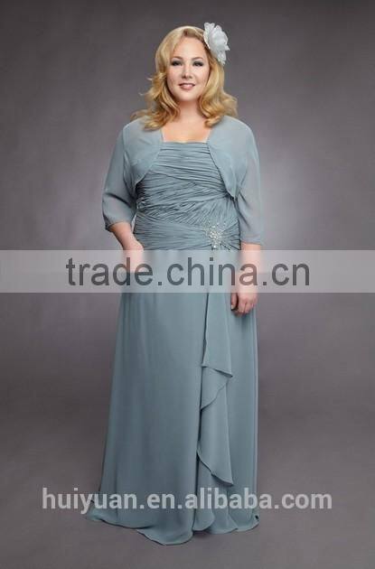 plus size chiffon long sleeve fat lady cocktail evening dress