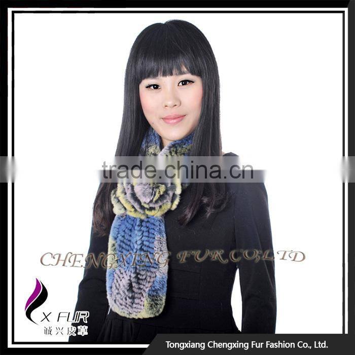 CX-S-165B 2016 New High Quality Stock Scarf Rose Rex Rabbit Fur Scarf Women