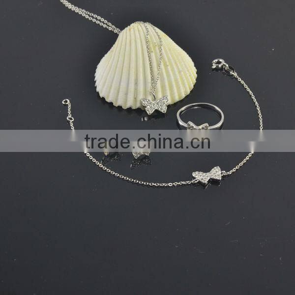 2014 Bowknot Design Fashion Crystal Elements Jewelry Set