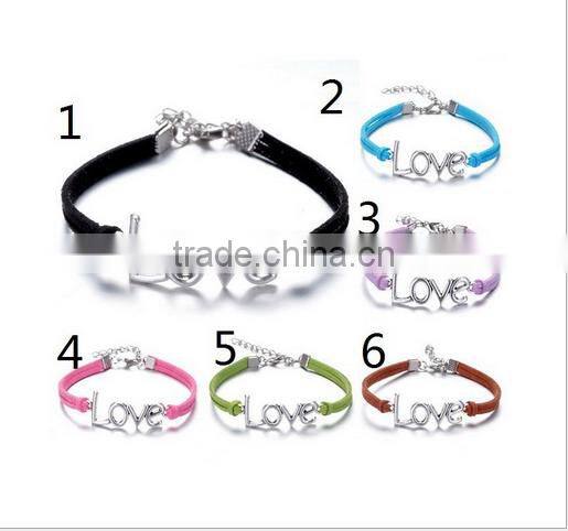 Multilayer black suede leather Eiffel Tower charm bracelets fashion Eiffel Tower cord bracelets for promotional items 2017