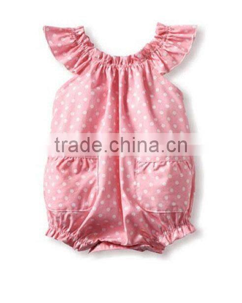 Light Pink Polka Dot Baby Angel-Sleeve Bubble