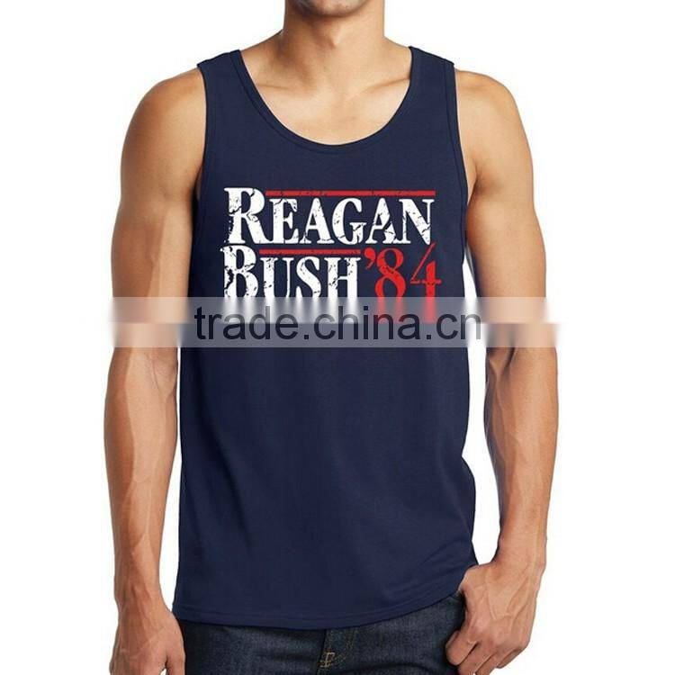 Latest Fashion Design Custom Printing 100% Cotton Bodybuilding Stringer Wholesale Mens Tank Top