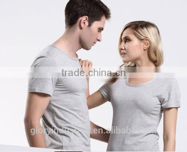 custom plain no brand couple t-shirt