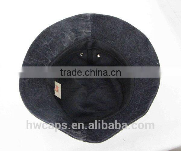 Cool custom funny cheap washed denim bucket hat
