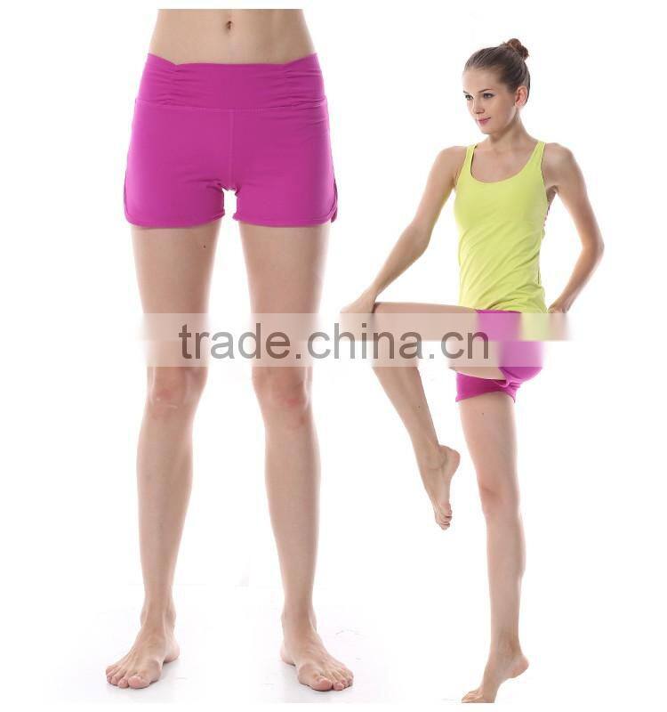 High quality women gym shorts custom fitness yoga pants in guangzhou manufacturer