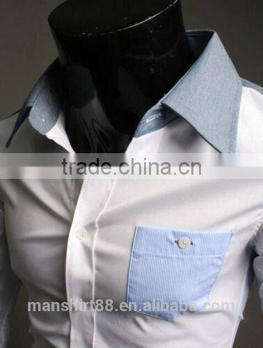 New Mens Plaid Hit Color Long Sleeve slim fit casual Shirt