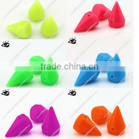 8x6mm silver cone shape sew on spike studs for shoes clothing