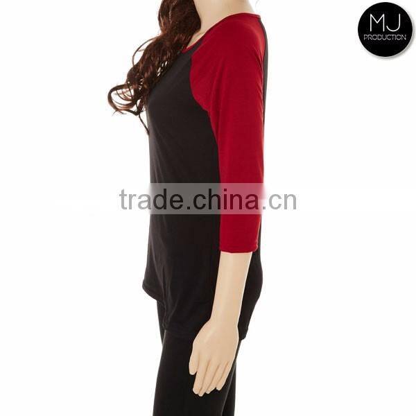 FACTORY wholesale colorful 3/4 sleeve raglan