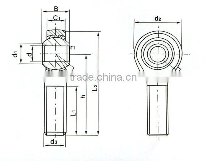 male thread ball joint rod end bearing POS20
