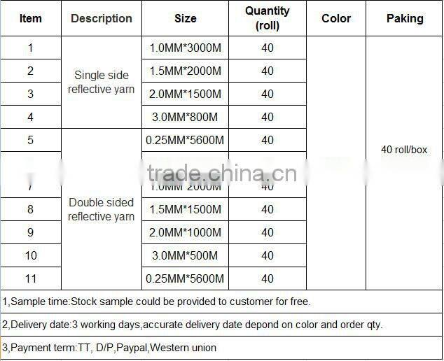 durable high visible 150D nylon 3m reflective sewing thread