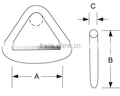 2" rigging hardware delta ring for ratchet strap(cargo lashing)