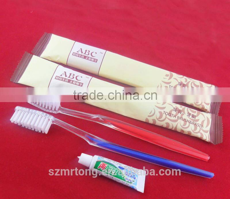 High quality hotel disposable toothbrush with toothpaste kit