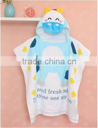 100% cotton animal hooded towel poncho