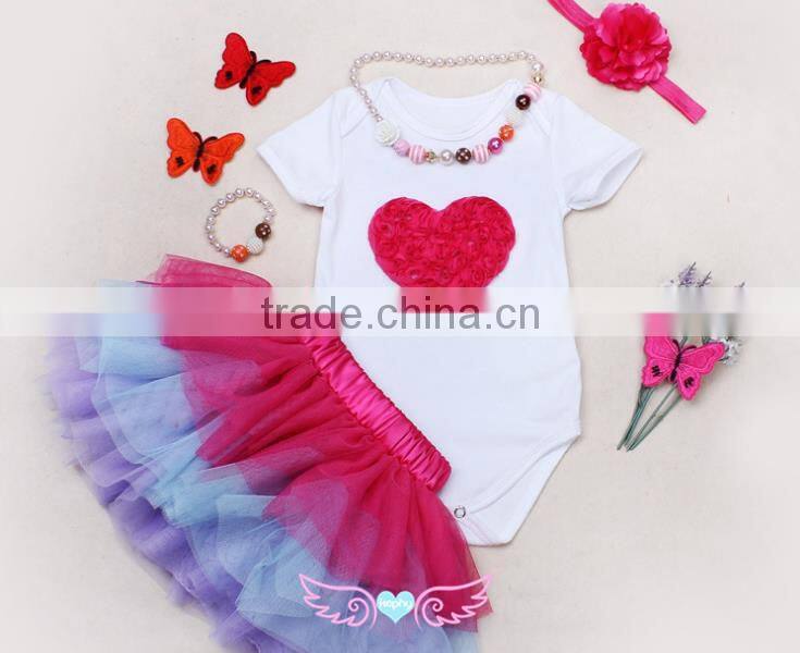 Baby Girl's First Birthday Outfit Boutique cloth wholesale kids hot pink tutu skirt/dress clothing set