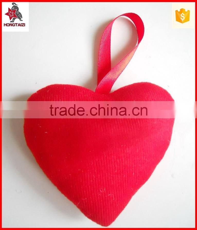 Promotional plush red heart keychain