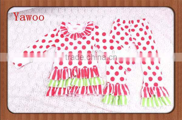 2015 baby clothes turkey 3pcs skirt wholesale kids clothing winter tee w pants bib wholesale children's boutique clothing sets