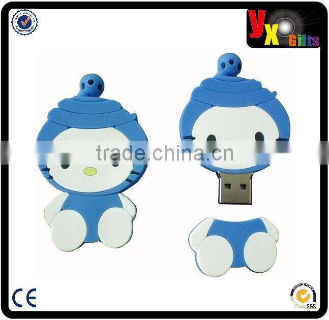 China supplier high quality custom usb flash drive , 4GB PVC bag shape USB drive