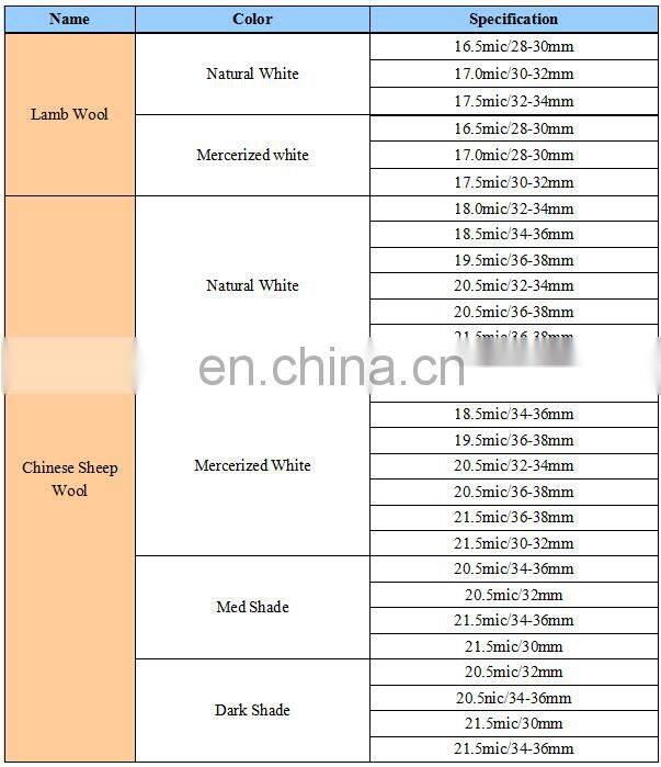 dehaired and carded chinese sheep wool 21.5mic/32-34mm