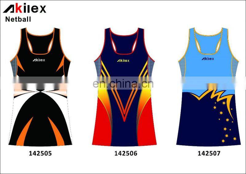 newest design custom netball jersey in high quality