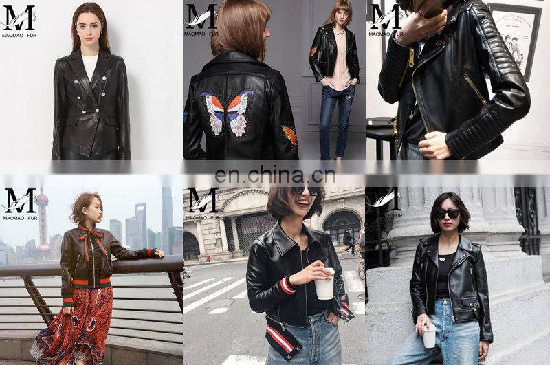 Top Quality Women Spring Real Leather Sheepskin Coat