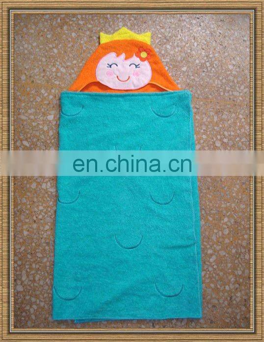 100% cotton velour children hooded/kids poncho/design kids beach towel with beach towel with hood