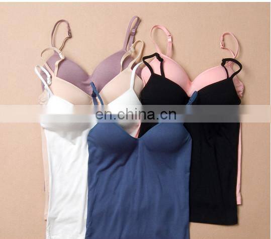 Viacin wholesale sexy women tank top with cups/wholesale plain tank tops