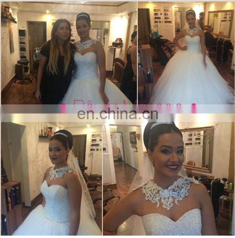 1A004cx Luxury Appliqued Heavy Beaded Ornament Floor-lenght With Long Tail Off Shoulder Sweetheart Wedding Dress 2016