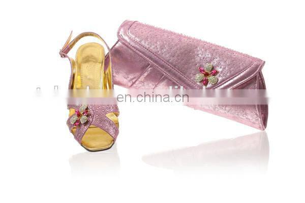 Fashion design lady wedding shoes matching bag