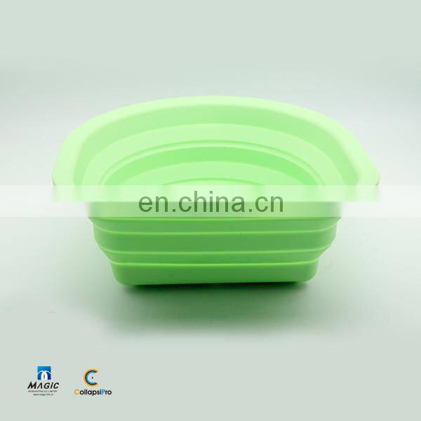 2018 Semicircle FDA Silicone Collapsible Water Bucket Foldable Food Storage Basket