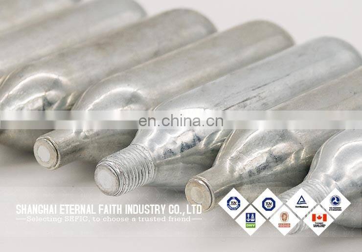 Popular Size 16g Co2/N2O Cartridge Sale Used For Air-Gun/Bicycle/Food Industry