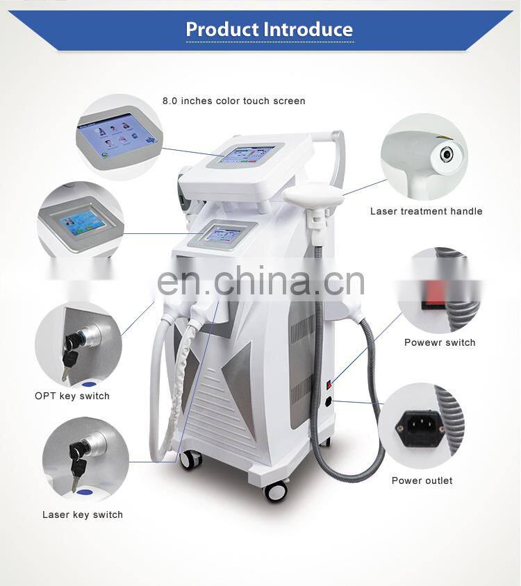 3 in 1 multifunction beauty machine with opt/ nd yag laser/rf lifting