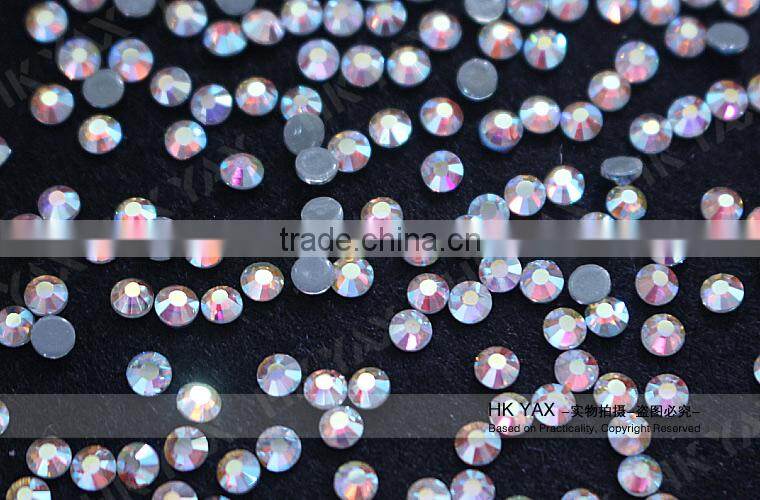 Y1119 Swainstone brand crystal AB hot fix stone;china hotfix stone factory;wholesale shop wedding dress hot fix stone