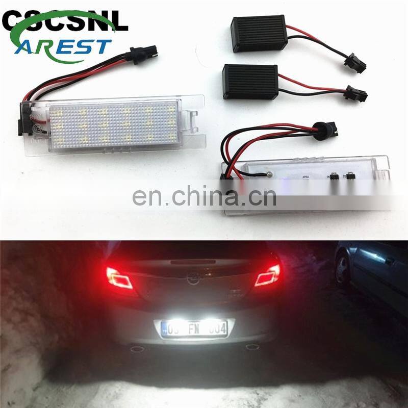 Carest 2Pcs/Pair 18 LED Car License Plate Lights Number Plate Lamp For Opel/Vauxhall/Corsa/Zafira Error Free