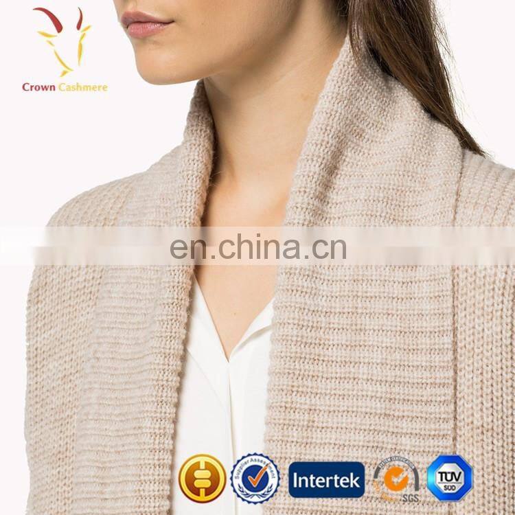 Long Teal Jersey Yellow Knit Cardigan Women