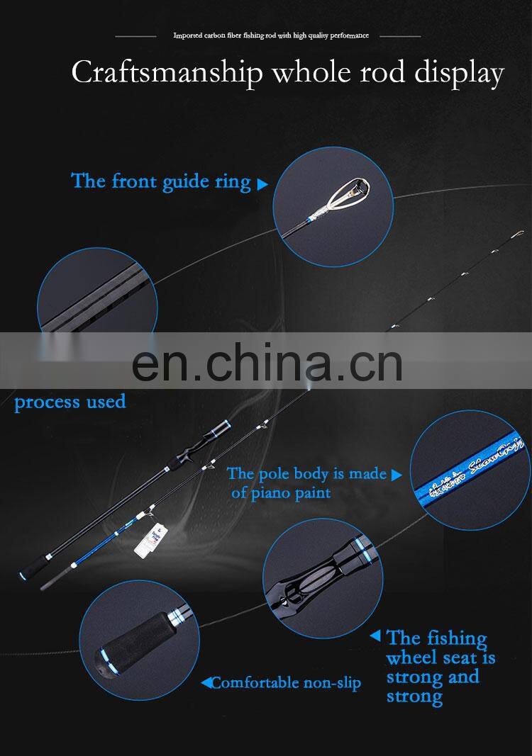 RANMI Japan Full Fuji Parts Lure Sea Boat slow Jigging Fishing Rod 2 Sections Carbon Fiber Saltwater Spinning Fishing Rod